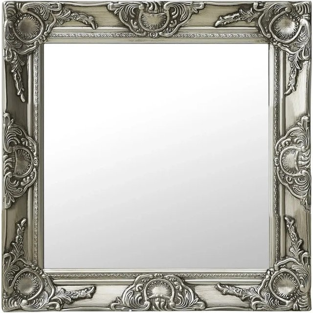 vidaXL Wandspiegel im Barock-Stil in Silber, B/H: 50 x 50 cm - Bild 1