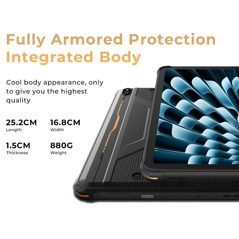 HOTWAV R10 Pro Robustes Tablet in Orange mit 256 GB Speicher, 10,1 Zoll HD+, Android 14, 10800mAh Akku und Dual-SIM 4G - Bild 8