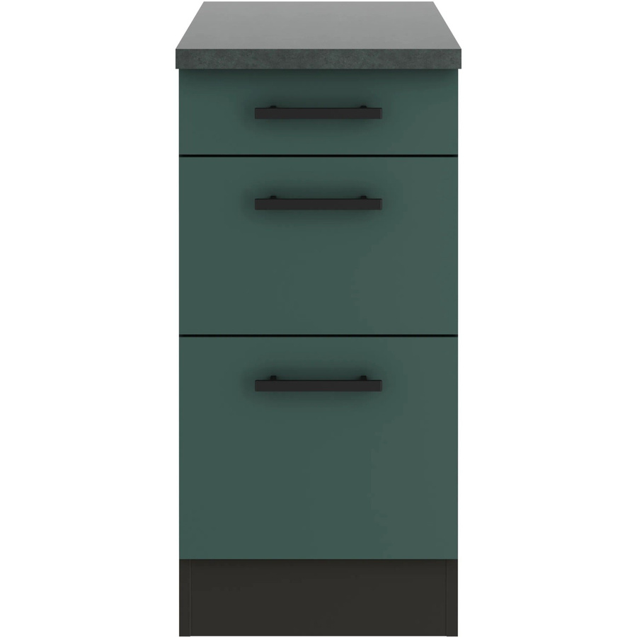 OPTIFIT Verona405 Küchen-Unterschrank in Steingrün mit modernem Design und melaminbeschichteter Oberfläche - Bild 2