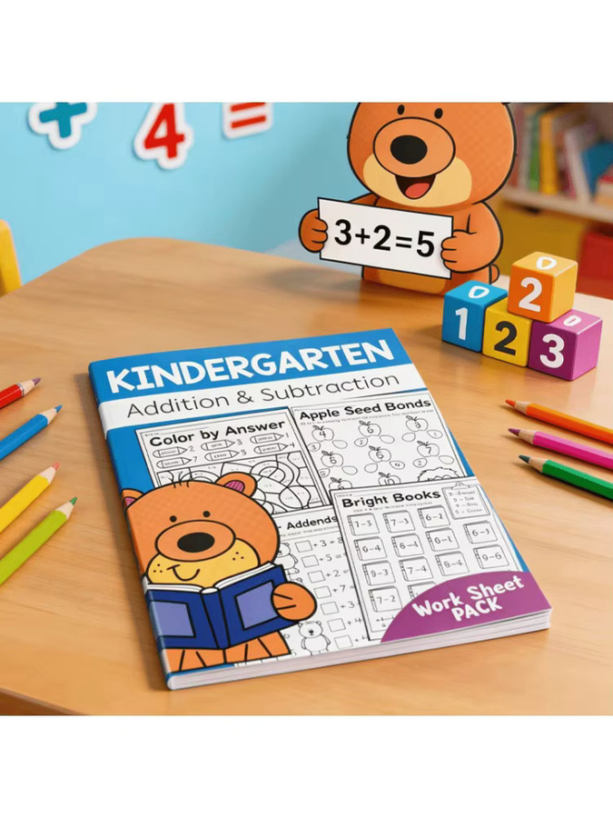32-seitiges Mathe- und Rechenheft für Addition und Subtraktion bis 30 als Lernspiel zur Förderung der mathematischen Kognition in Mehrfarbig - Bild 1