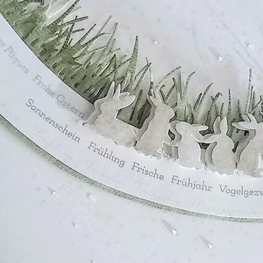 Metall-Schneidwerkzeug-Set mit Kaninchen-Motiven für DIY Scrapbooking, Albumgestaltung und Papierprägung - Bild 2