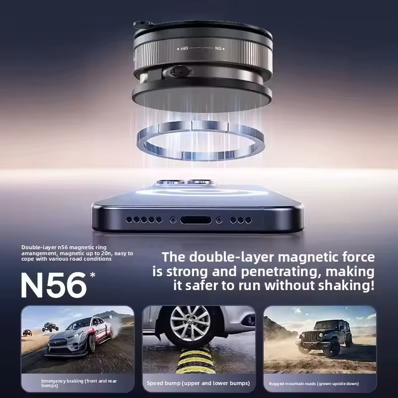 DIXSG Magnetische Vakuum-Telefonhalterung mit 360 Grad Rotation und doppelseitigem Saugnapf, faltbarer Navigations-Autohalter in Schwarz oder Weiß - Bild 4