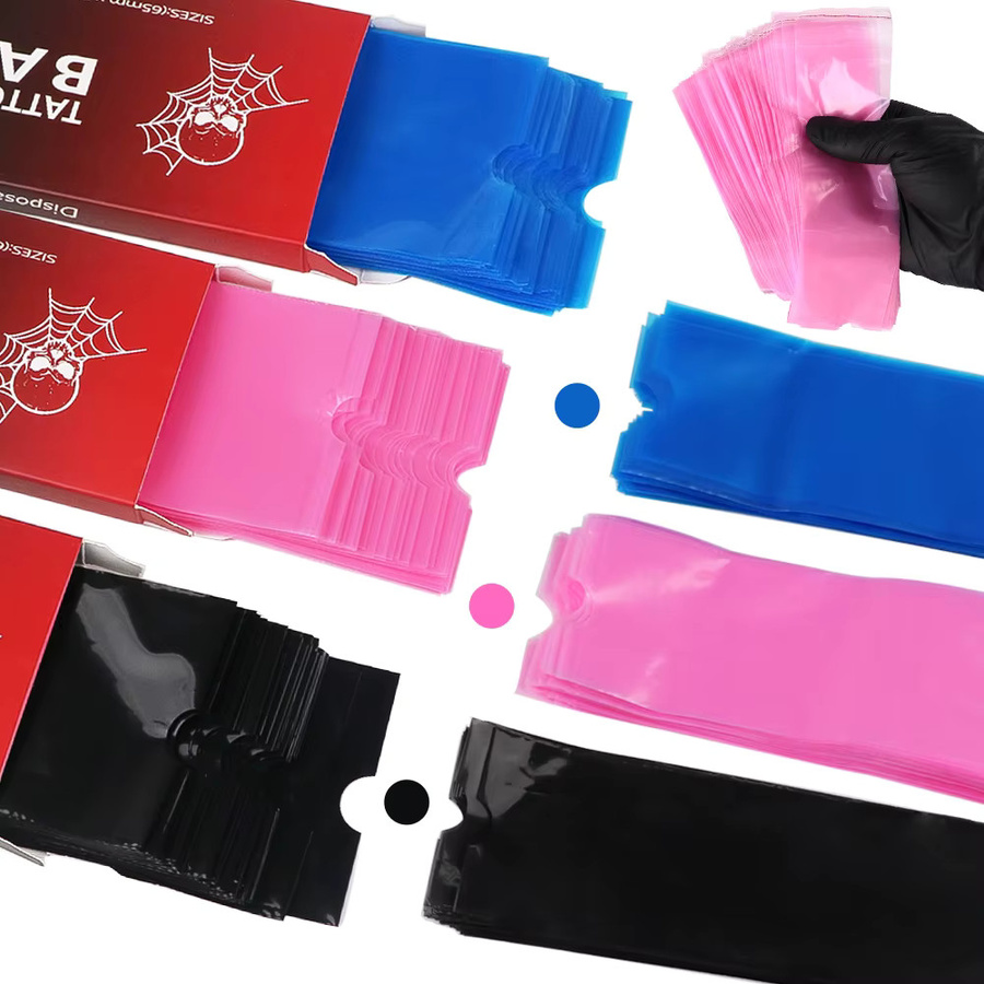 JUN.M 100 Stück Wasserdichte Tattoo Stift Schutzfolie in Schwarz für professionelle Farbeverpackung und Anti-Fouling-Schutz - Bild 2