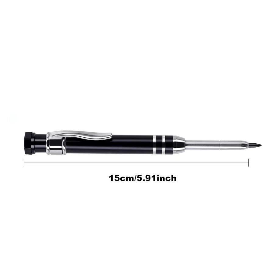 MROOFUL Metall-Zimmermannsbleistift-Set mit 2,8mm Graphit-Ersatzminen in Blau für Holzbearbeitung und Ingenieurwesen - Bild 2