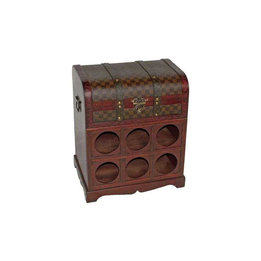 DELUKE Weinregal GEUC im Kolonialstil aus Holz, Dunkelbraun, B/T/H: 48 x 41 x 30,5 cm - Bild 2