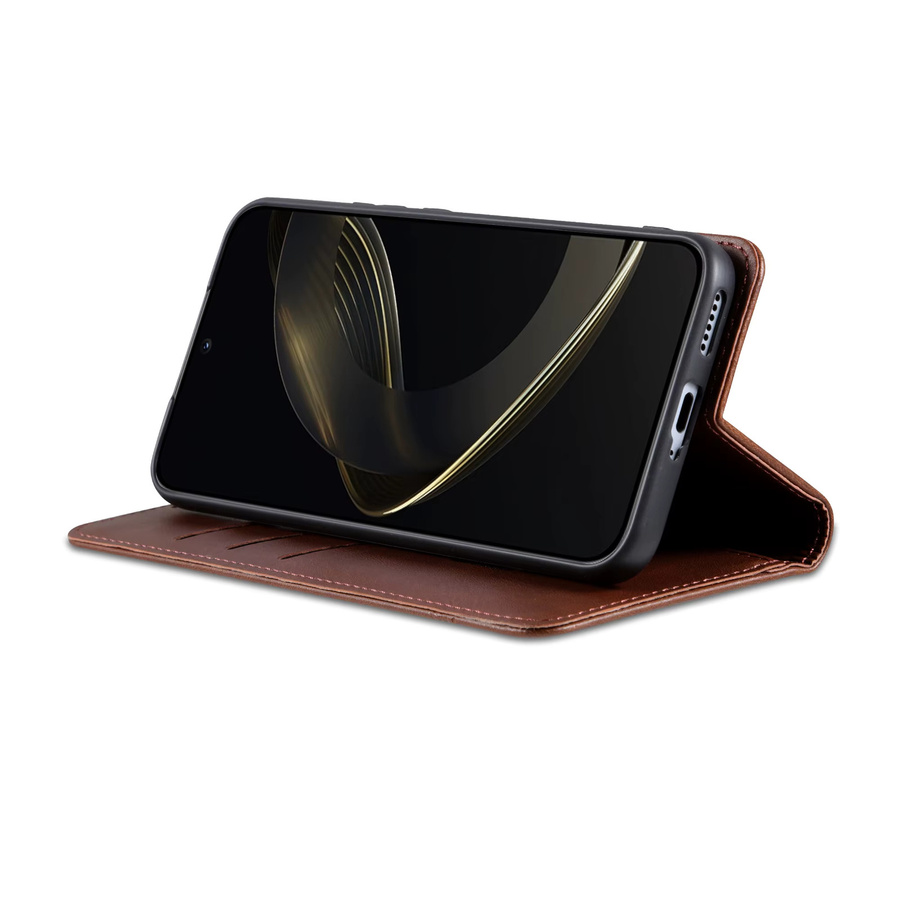 EUCAGR Brieftasche Telefonhülle aus PU-Leder für Samsung Galaxy S26 Ultra S25 S24 S23 S22 S21 S20 S10 S9 S8 mit Kabelhalterung in Braun - Bild 2