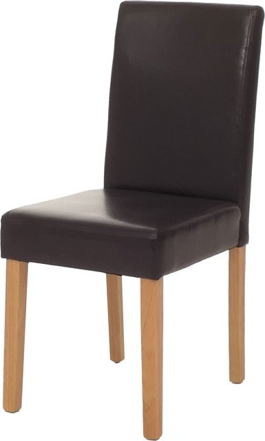 Esszimmerstuhl Littau von MCW aus Leder in Braun mit hellen Beinen - Bild 1