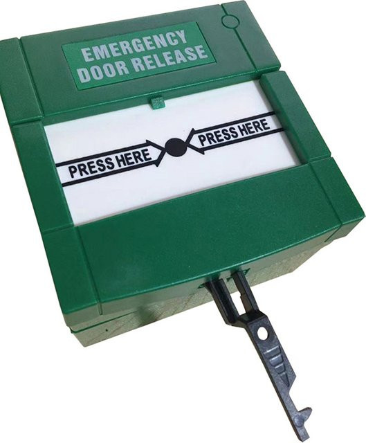 Notfallalarmknopf Fire Safety Break Glass Switch mit Schlüssel-Reset-Funktion in Schwarz und Grün - Bild 1