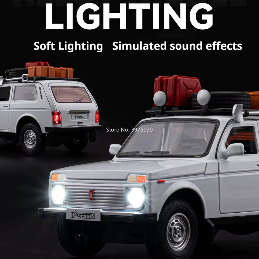 MAKEDA Lada NiVa Tacoma, Spielzeug Druckgussmodelle, 1:24, mit Licht und Sound - Bild 1