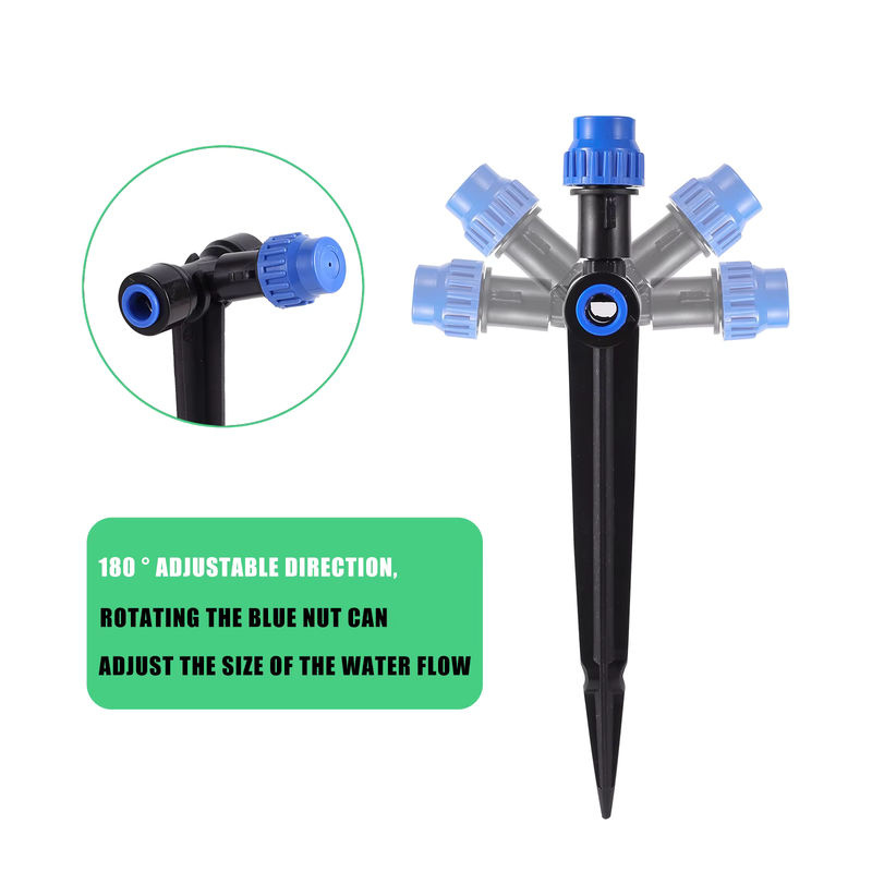 10er Set TOHONGADON 8-Loch Mikrospray-Tröpfchen-Emitter mit 180 Grad drehbarer verstellbarer Halterung für die Gartenbewässerung - Bild 5