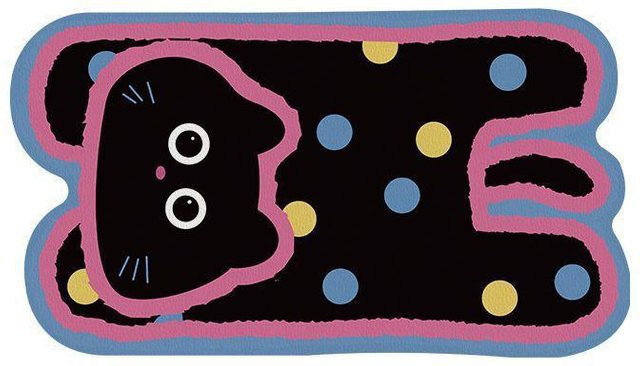 Saugfähige Badezimmer Matte mit Cartoon Kätzchen Motiv in Pink, schnelltrocknend und rutschfest, B/B: 40 x 60 cm - Bild 1