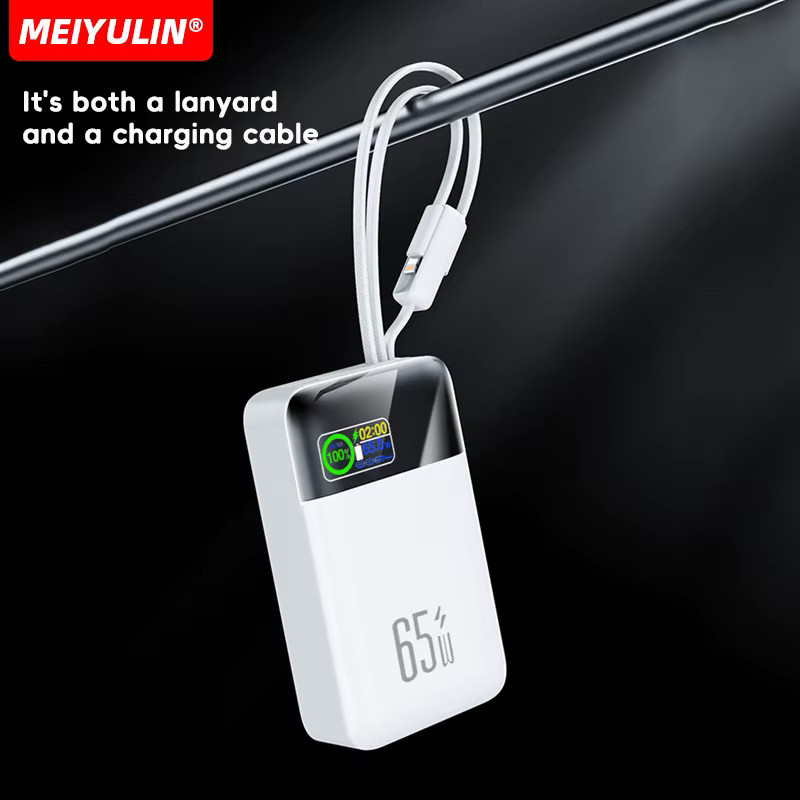 MEIYULIN Powerbank mit 30000mAh Kapazität und 65W USB-C Schnellladegerät in Weiß - Bild 4