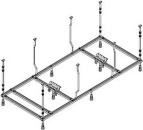 Hoesch Spezial-Untergestell Rechteck für Badewanne, Farbe: Silber, B/T/H: 170 x 80 cm - Bild 1