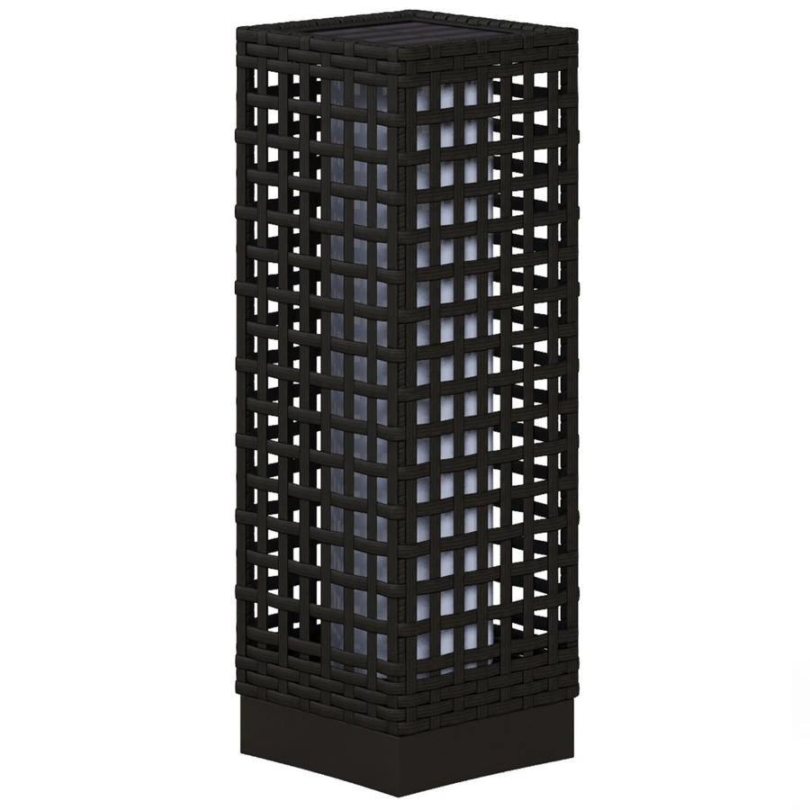 Furnicato Solar-Außenleuchte in Rattanoptik mit LED und Einschaltautomatik, Schwarz, B/T/H: 15,5 x 15,5 x 46 cm - Bild 2