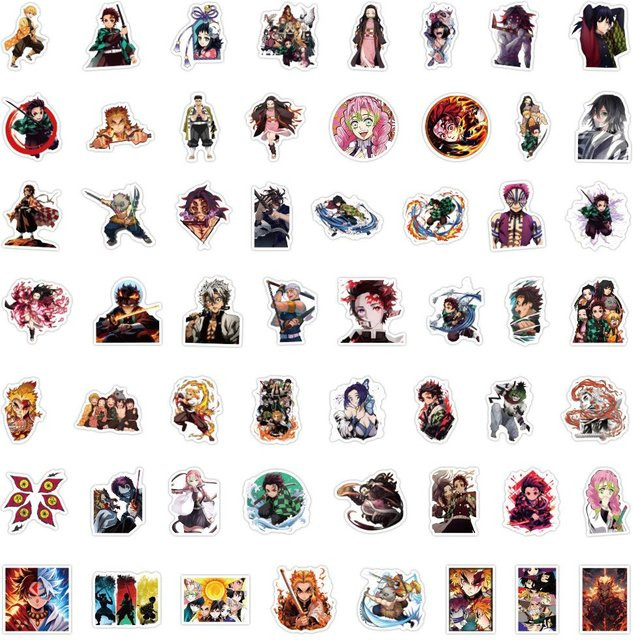 55 Demon Slayer Blade of Demon Slayer Anime Graffiti Aufkleber in Multicolour zum Dekorieren von Notizbüchern und Koffern - Bild 1