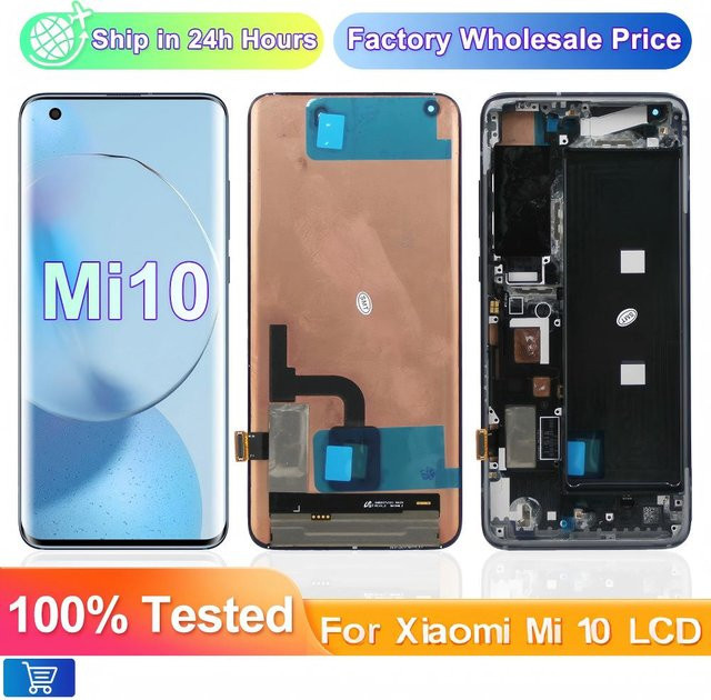 Xiaomi Mi 10 5G und Mi 10 Pro 5G Ersatz LCD Display mit 6,67 Zoll AMOLED Touchscreen Digitizer in Schwarz - Bild 1