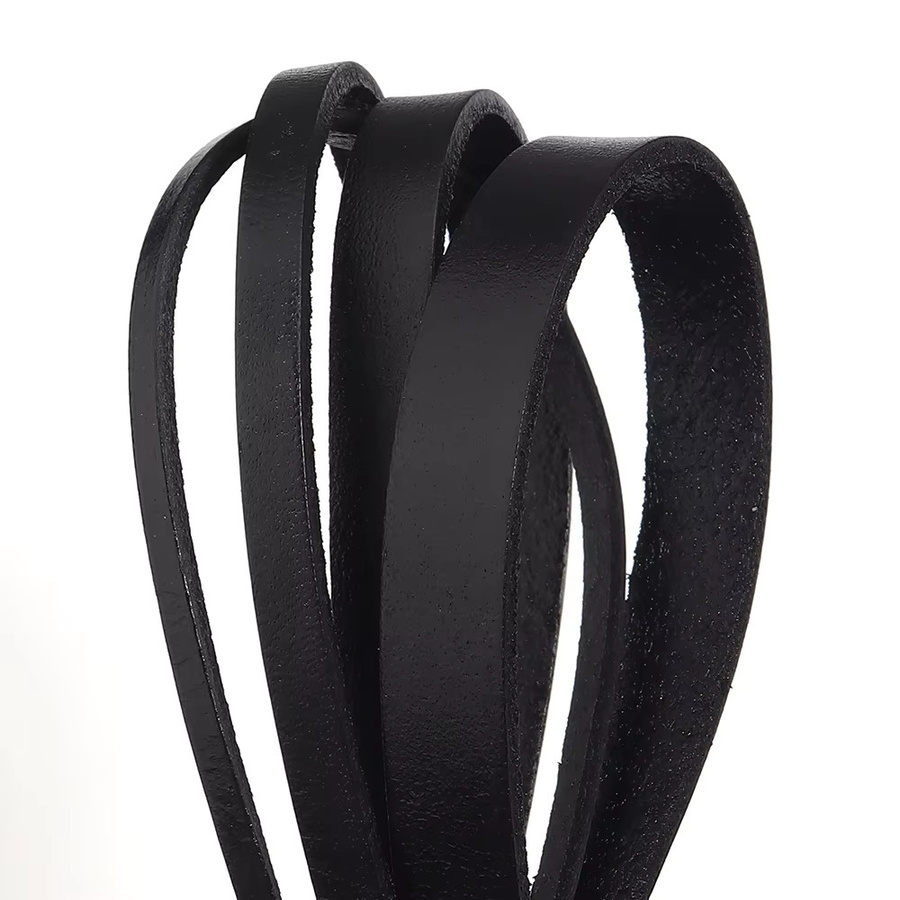 lingsai Echtlederschnüre, schwarz, 3-10 mm, Unisex - Bild 5