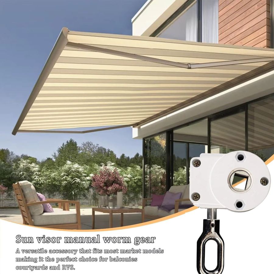 Kurbelgetriebe als Schneckengetriebe-Antrieb für Markisen und Sonnenschirme auf Balkon, Terrasse oder im Hof - Bild 4