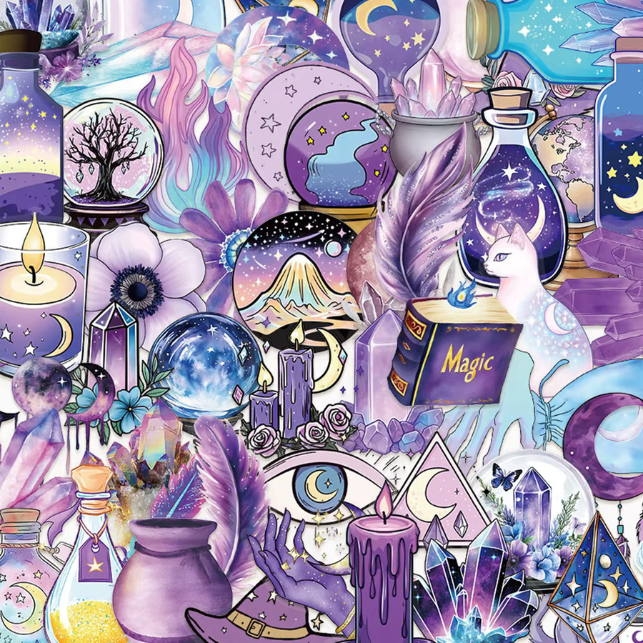 Rspctou Retro magische Hexe ästhetische Aufkleber, transparent, multicolour, 10-teiliges Set - Bild 2