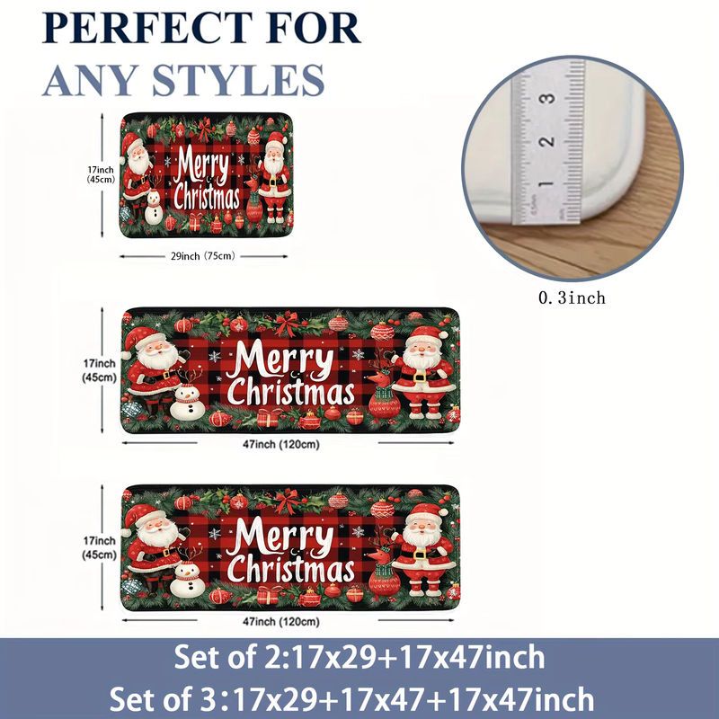 Vikama Weihnachtsmann-Teppich in Multicolor, wasserdichter Teppich für Wohnzimmer und Küche als Weihnachtsdekoration - Bild 5