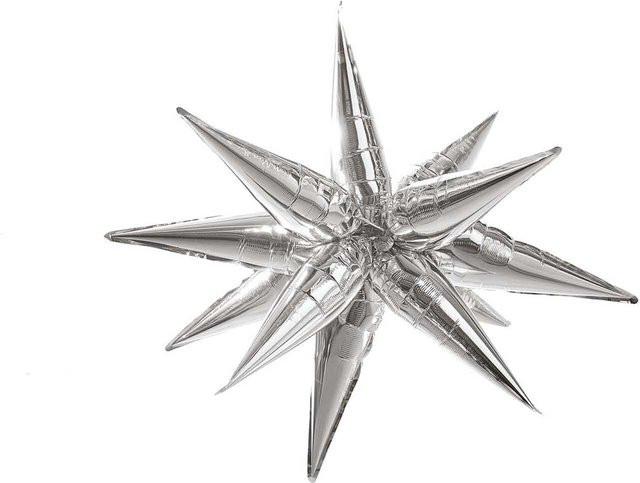 Rico Design Folienballon 3D-Stern in Silber, Höhe: 66 cm - Bild 1
