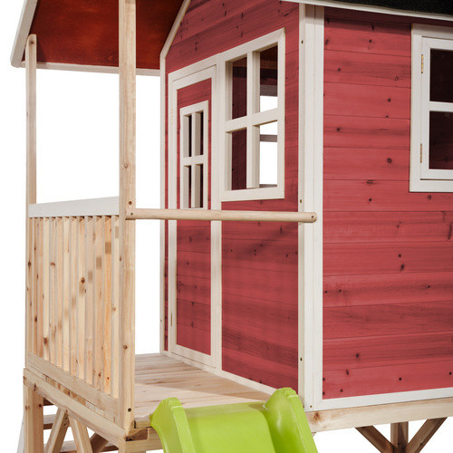 EXIT Toys Loft 500 Holzspielhaus Spielturm, rot, B/H/T: 190 x 253 x 329 cm - Bild 4