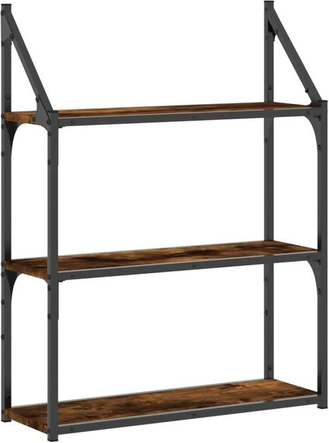 vidaXL Wandregal mit 3 Fächern in Räuchereiche, B/T/H: 60 x 21 x 78,5 cm - Bild 1