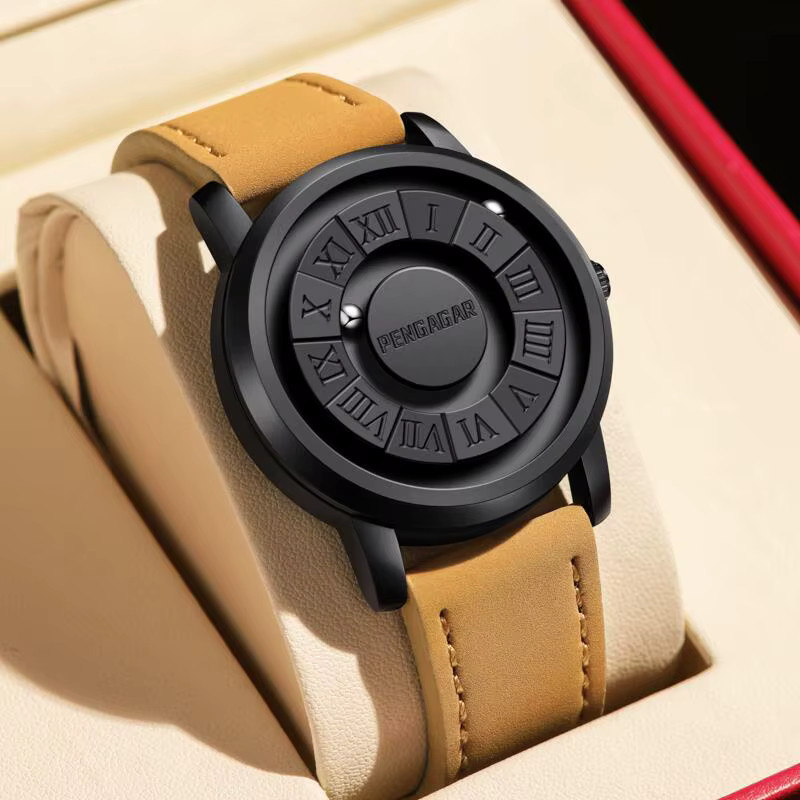 PENGAGAR Armbanduhr Edelstahl, Quarz, Herren, Schwarz - Bild 1