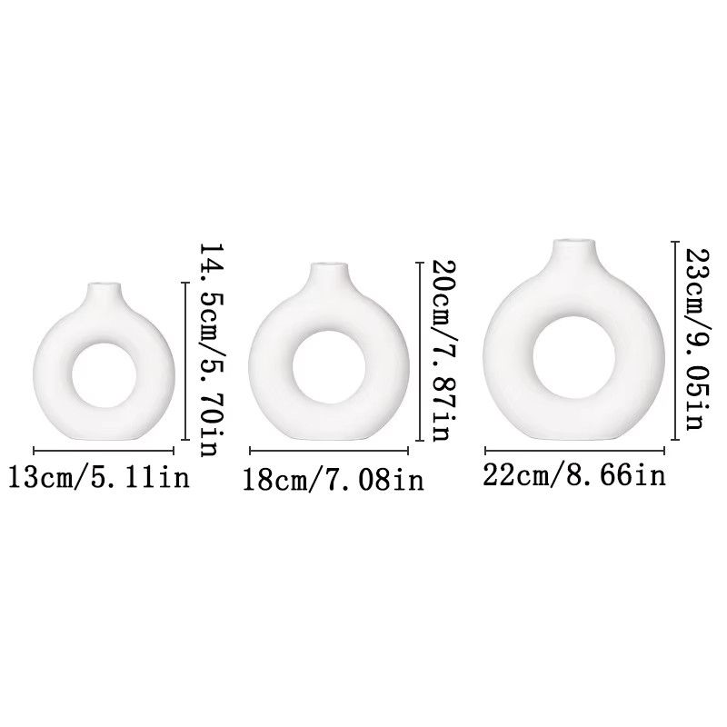 Nordic Weiße Vase aus Kunststoff für Blumen und Dekoration im geometrischen Design - Bild 2