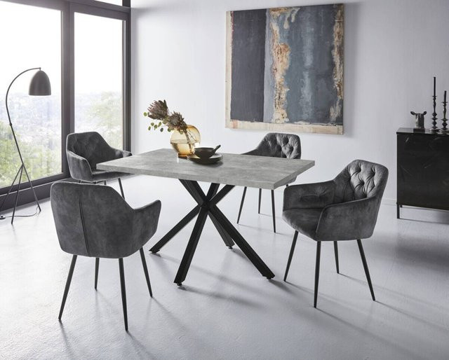 Hela Essgruppe Cleo II in Anthrazit mit modernem Design, Tisch und Stühlen, B/H/T: 140 x 76 x 90 cm - Bild 1