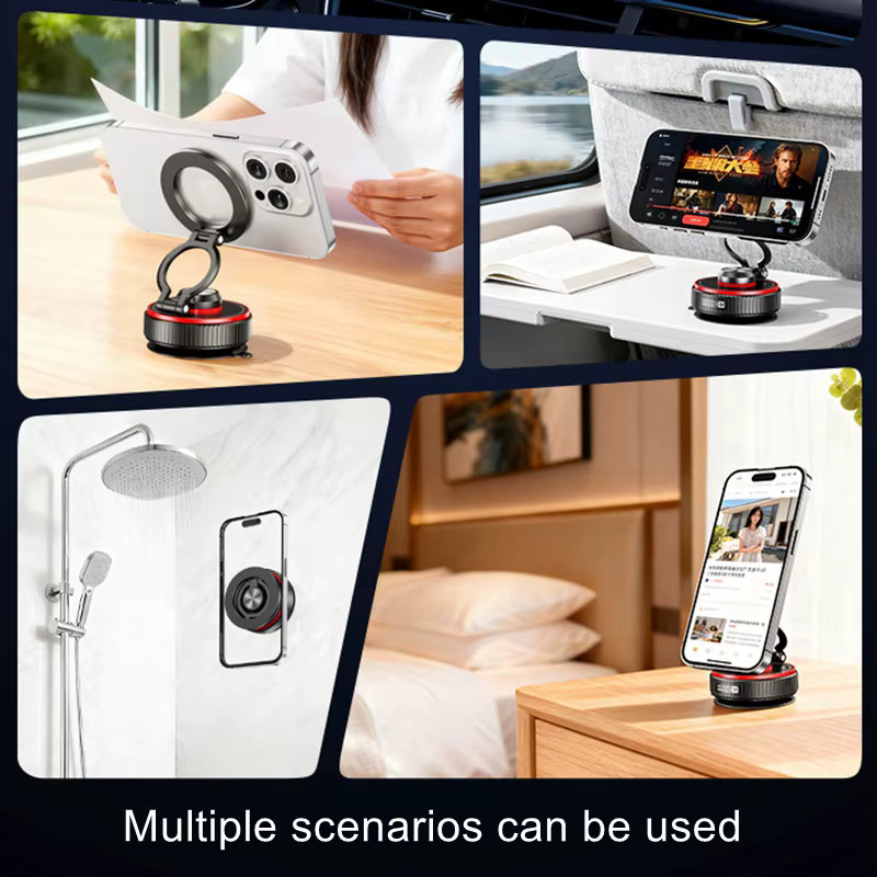 Magnetischer Autotelefonhalter mit Vakuumsaugnapf und 360 Grad Verstellbarkeit in Schwarz - Bild 4