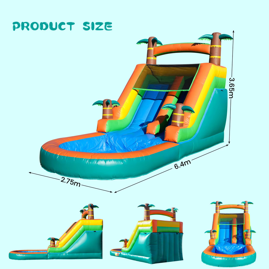 KING INFLATABLE Kommerzielle aufblasbare Wasserrutsche mit Pool aus PVC in Mehrfarbig - Bild 3