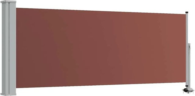 vidaXL Ausziehbare Seitenmarkise Braun aus Polyester und Stahl, Höhe: 100 cm, Breite: 300 cm - Bild 1