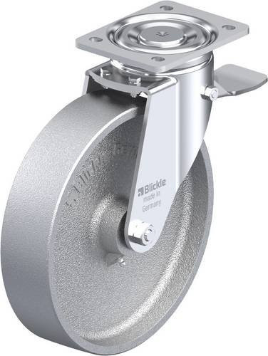 Blickle Lenkrolle 12096 LH-G 250G-ST mit Feststeller in Silber, Rad-Durchmesser: 25 cm, Tragfähigkeit: 900 kg - Bild 1