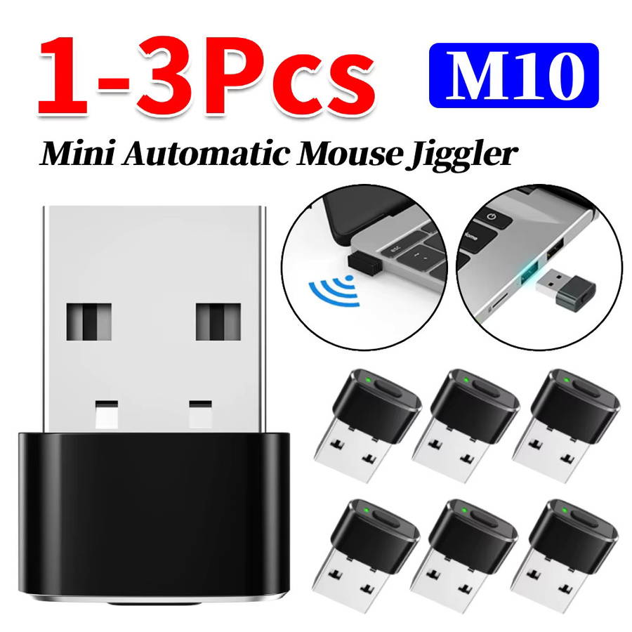 LAIMANEI M10 Mini Automatischer Mausbeweger mit Ein/Aus-Taste in Schwarz, USB-Cursor-Beweger für Plug-and-Play zur Computer-Aktivierung - Bild 2