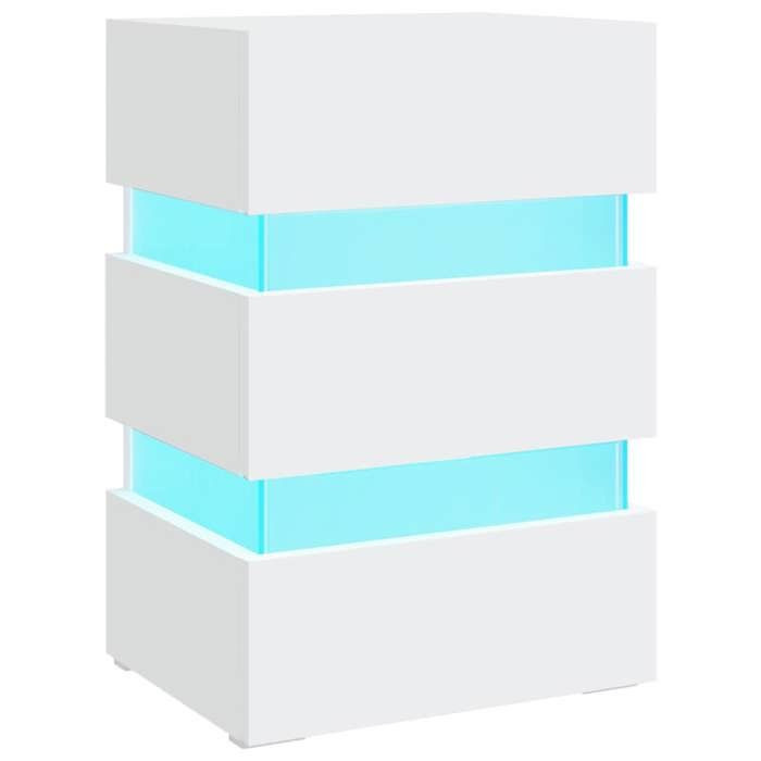 Maison Exclusive Moderner LED-Nachttisch aus Holzwerkstoff in Weiß, B/T/H: 45 x 35 x 67 cm - Bild 2