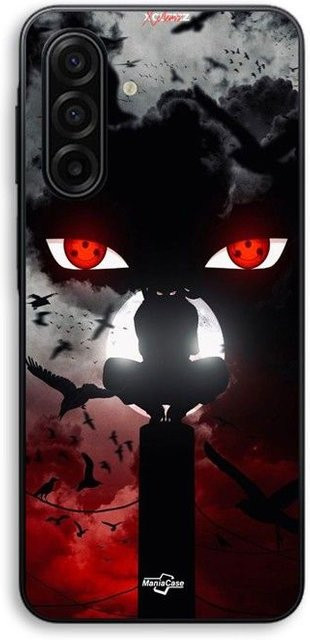 Samsung Galaxy A56 Hülle mit Itachi Uchiwa Naruto Anime Kunst Design in Schwarz - Bild 1