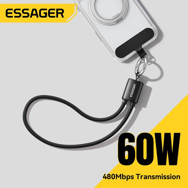 Essager USB-C Lanyard-Ladekabel 60W in Lila für Samsung Xiaomi und iPhone - Bild 1