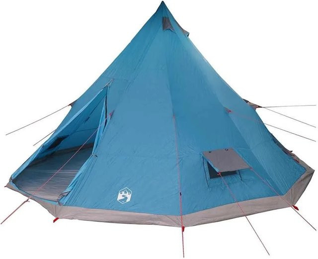 vidaXL Familien-Tipi-Zelt in Blau und Grau, B/T/H: 560 x 560 x 300 cm - Bild 1