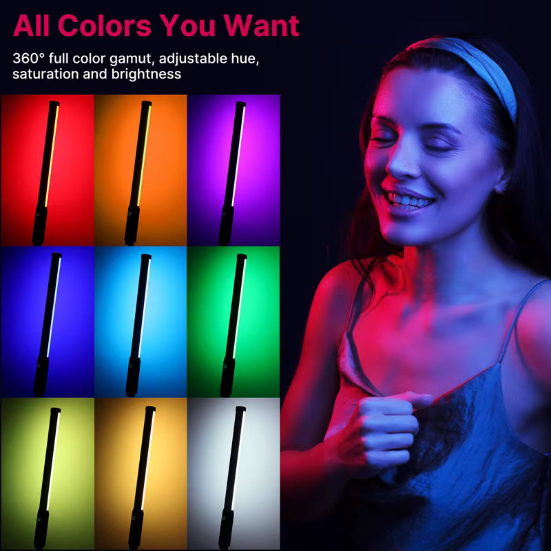Ulanzi VL119 RGB-Handlichtstab mit 2500–9000 K für Fotografie und Vlog, 50 cm RGB-Sticklicht, wiederaufladbar - Bild 2
