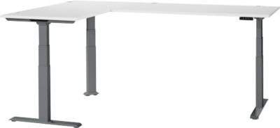 Schäfer Shop Genius Winkelschreibtisch Modena Flex, elektrisch höhenverstellbarer Eckschreibtisch in Weiß/Anthrazit, B/T: 200 x 200 cm - Bild 1