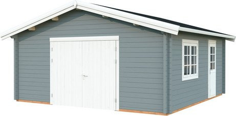 PALMAKO Garage Roger aus Holz in Grau mit Satteldach, B/T/H: 622 x 596 x 312 cm - Bild 1