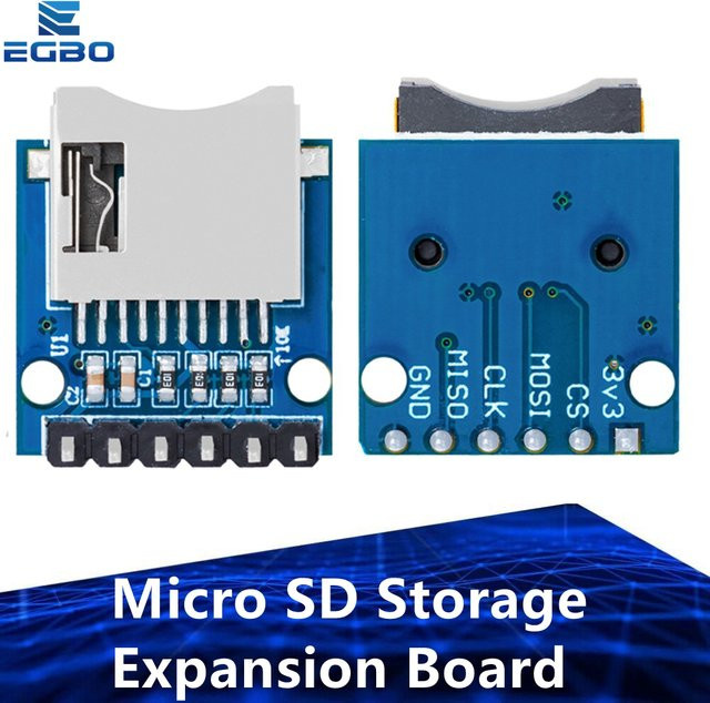 EGBO Micro SD Speicher Expansion Board Mini TF Karte Memory Shield Modul mit Pins für ARM AVR in Blau - Bild 1