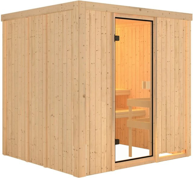 Karibu Sauna Tromsö mit Fronteinstieg und bronzierter Glastür - Bild 1