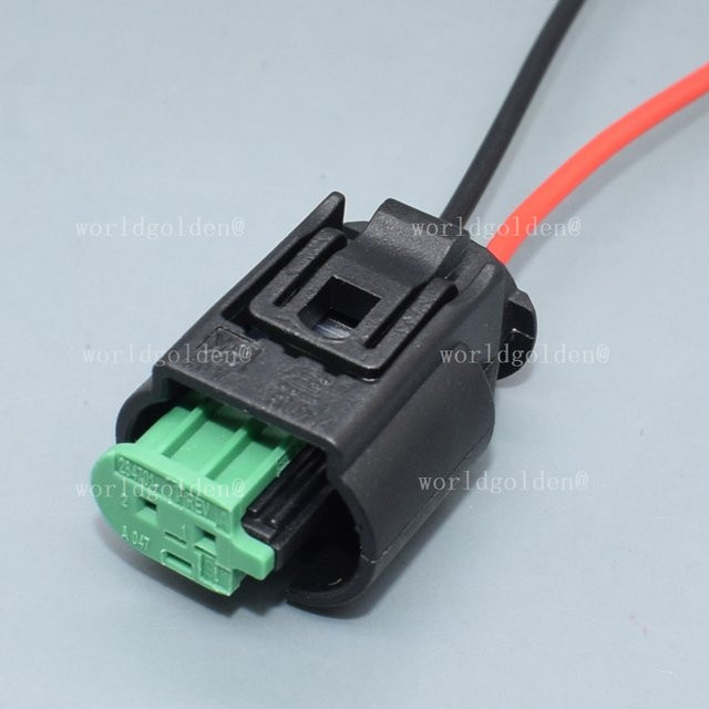 shhworldsea 2-Pin Auto-Verkabelungsstecker mit vorinstalliertem Kabel 284703-1 für Universalfahrzeuge in Schwarz - Bild 1