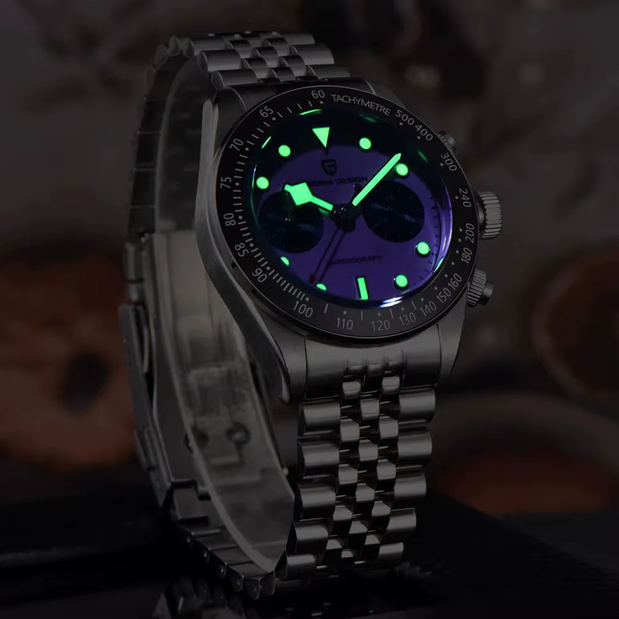 Pagani Design Chronograph, Quarz, Edelstahl, Saphirglas, Blau, Herren - Bild 5
