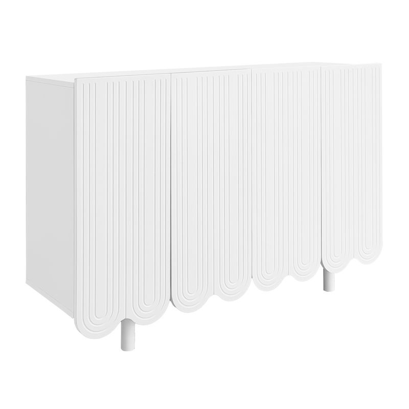 Modernes Sideboard GL Store in Weiß mit tropfenförmigen Türen und Regalen, B/T/H: 120 x 37,5 x 80,8 cm - Bild 2