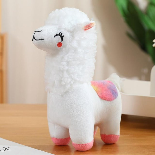Yiran toy Alpaka Plüschtier, Weiß Gelb Rosa Blau, 25cm, ab 14 Jahren - Bild 1