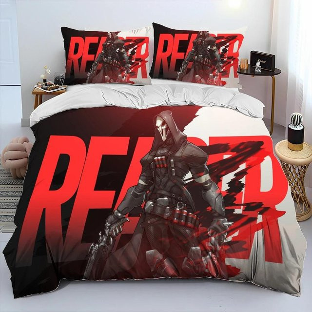 Bettwäsche-Set Overwatch DVA mit Bettbezug und Kissenbezug, Rot, Breite: 70 cm, Länge: 133 cm - Bild 1