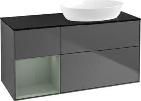 V&B Waschtischunterschrank Finion mit Wandbeleuchtung, Anthrazit lackiert, Breite: 120 cm, Tiefe: 50,1 cm, Höhe: 50,1 cm - Bild 1